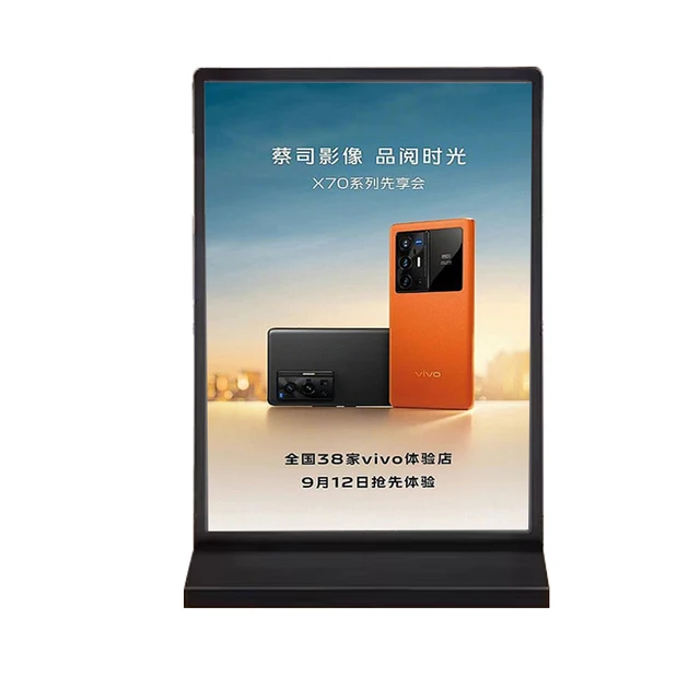 Rechargeable A4 double-sided bar advertising light box counter desktop small display card magnet