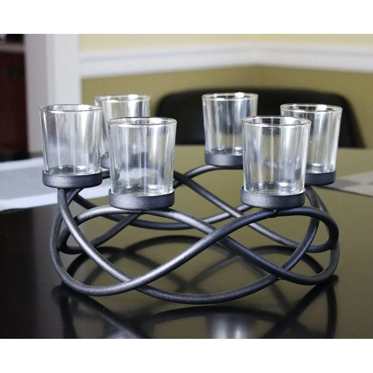 Seraphic Modern Large 100cm Iron Powder Coated Elegant Candle Holder Centerpiece for Weddings Outdoor Patio Kitchen Dining Room - Image 4