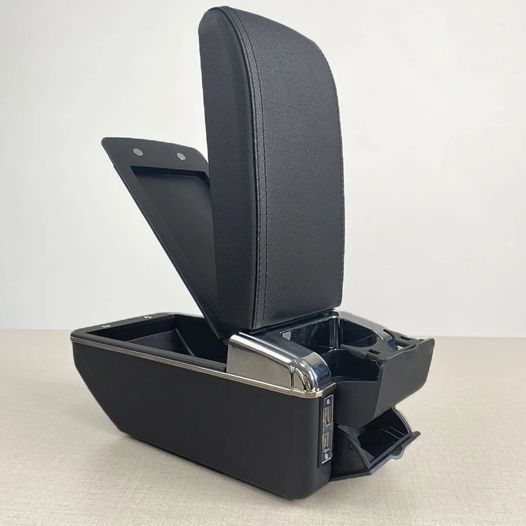 product universal car arm rest center console storage box central universal armrest box with cup holder-4