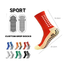 custom logo colorful sports socks football soccer basketball non slip grip crew socks for mens youth