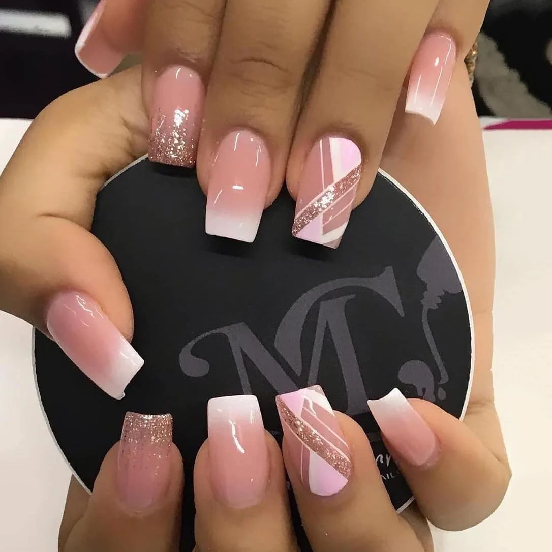 Pink Party press on nails, short coffin, pink acrylic nails, luxury  press on nails
