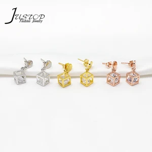 Ethnic Accessories Custom Jewelry Rose Gold Plated Rhinestone Charms for Jewelry Making Stud Women Earrings 2026