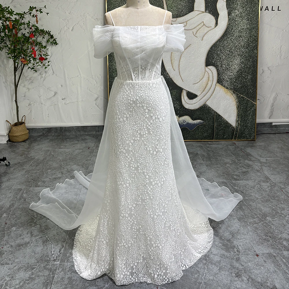 Jancember LSSG101 Beach Off Shoulder Mermaid Wedding Dresses With Train