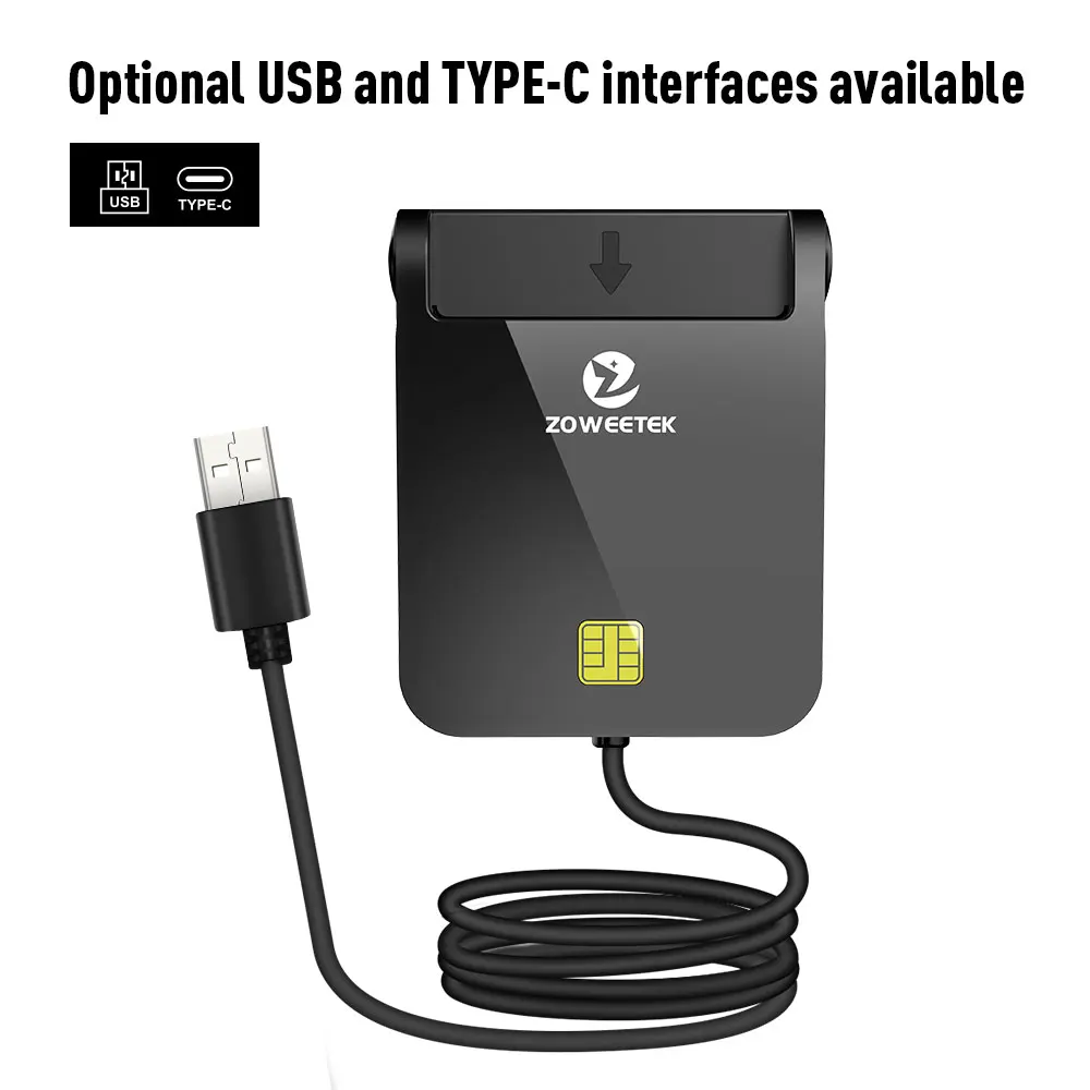 Zoweetek Smart Card Reader - High End USB 2.0 EMV Chip