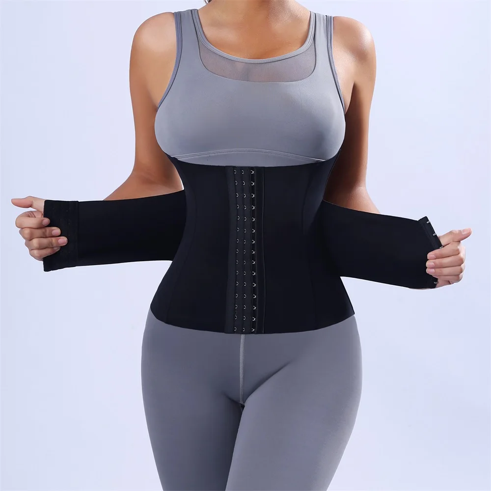 Wholesale Sweat Girdle Women Body Wrap Cincher Corset Trimmer Double Belt Girdle Waist Trainer Shaper Tummy Control Shaperwear details