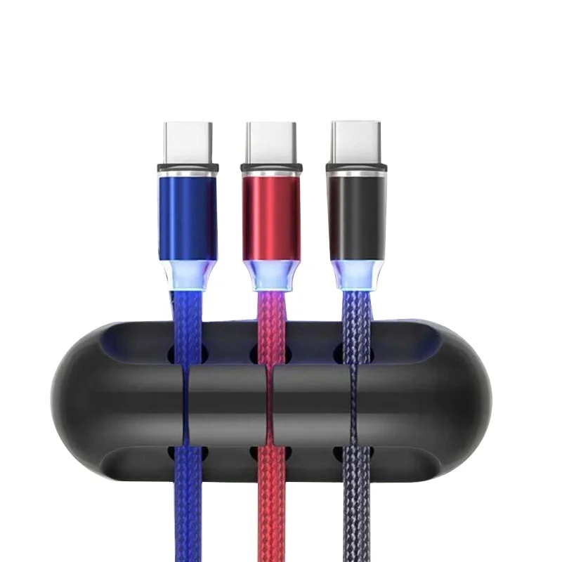 Держатель для кабеля, настольный силиконовый органайзер для кабелей с клипсами для мыши, клавиатуры, наушников