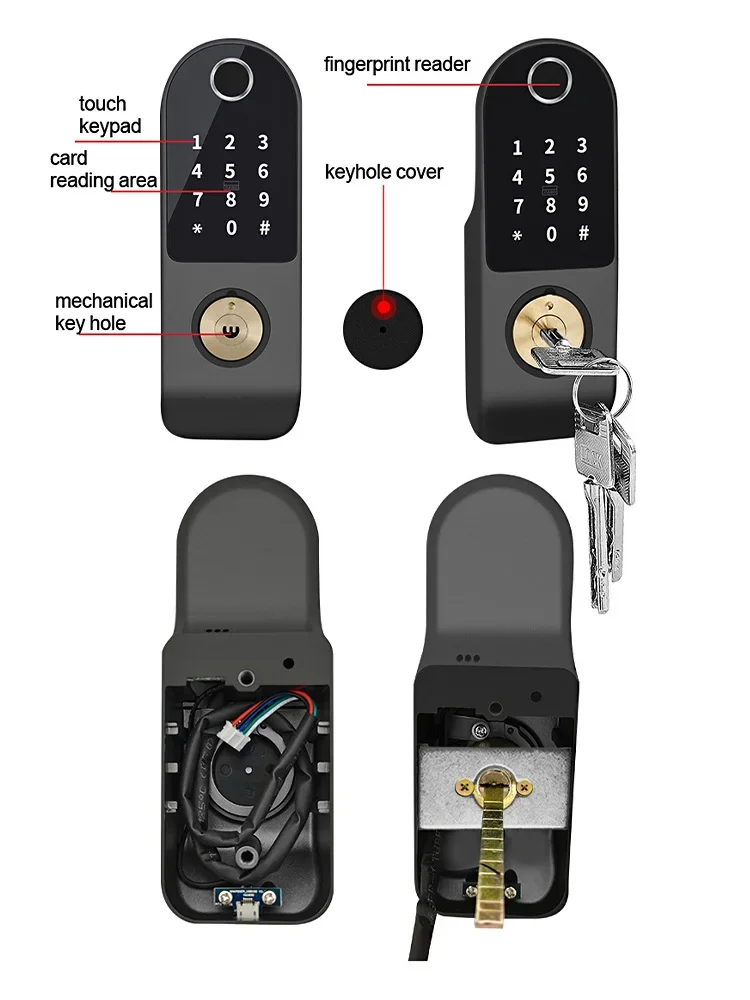 Glomarket Tuya Waterproof Digital TTLock Remote Unlock Double-sided Fingerprint Smart Lock
