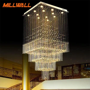 Modern Nordic Custom Large Pendant Lights Luxury High Ceilings Gold Lustre-Salon Crystal Chandeliers for Hotel Stairs