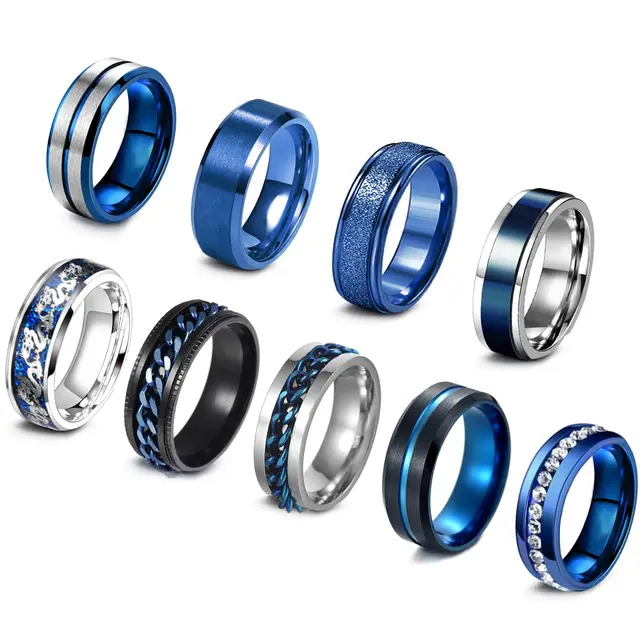 Custom Men's Stainless Steel Cuban Chain Rotating Ring Open Bottle Beer Fashion Jewelry Finger Band Anxiety Spinning Ring