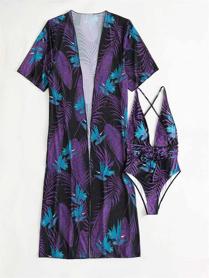 Croshet Beautiful Sexy Women Tropical Unique Tankini Swimsuit V Cut One