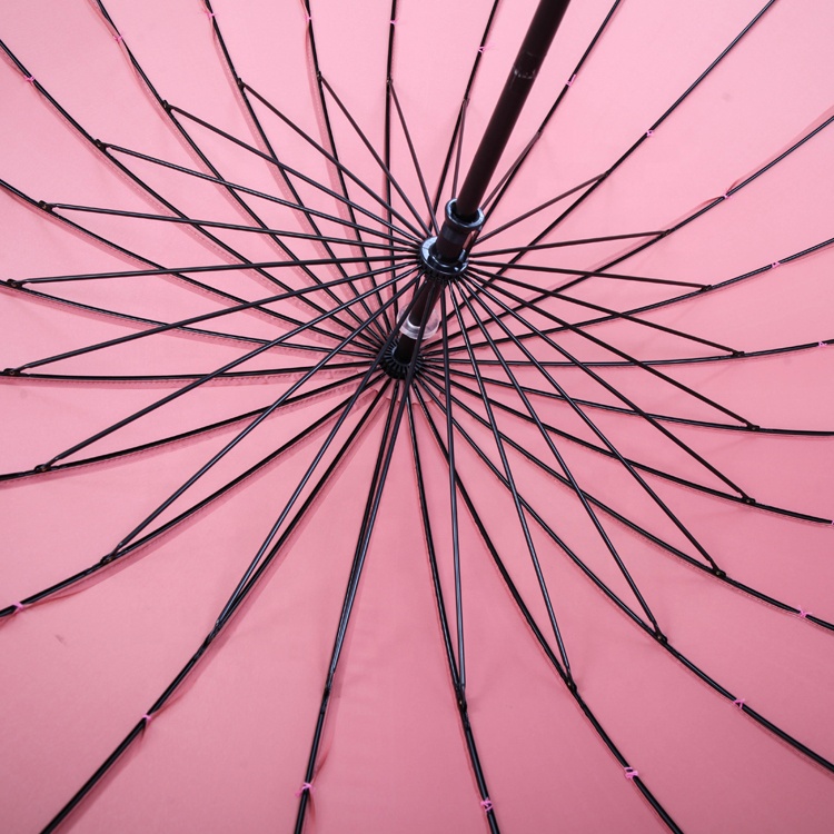 Promotion high quality big size 24 ribs candy color straight umbrella