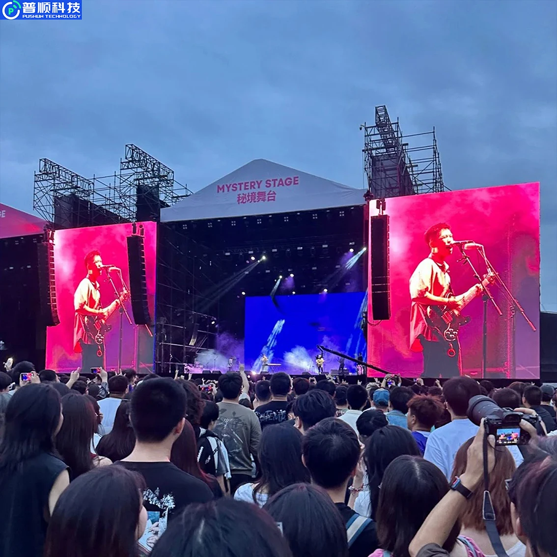 Pushunled Easy Installation Rental Led Display  Six Video Girl  Led Display Screen 3D Advertising Pantalla