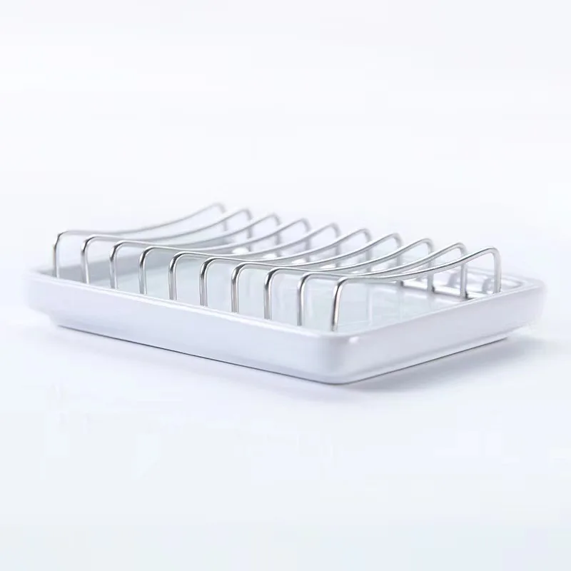 Новейшая керамическая мыльница с подносом из нержавеющей стали самосливающийся держатель для мыла губчатые держатели душа ванной