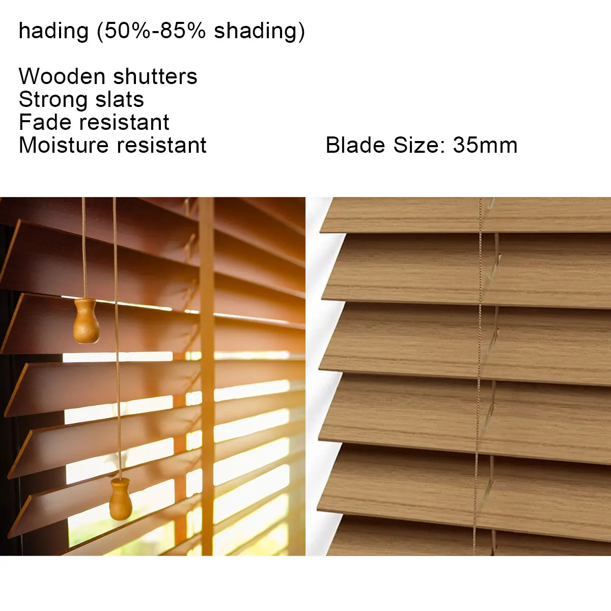 35/50mm Wooden Blinds Custom To Made Faux Wood Venetian Blinds With ...