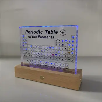 Acrylic Periodic Table Display with 83 Real Samples and Colorful LED Lights Base