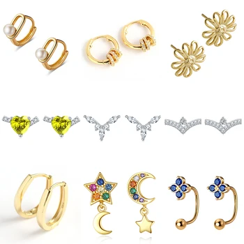 Simple Rose Gold Earrings Wholesale 925 Sterling Silver Stud Earrings Good Jewelry for Women