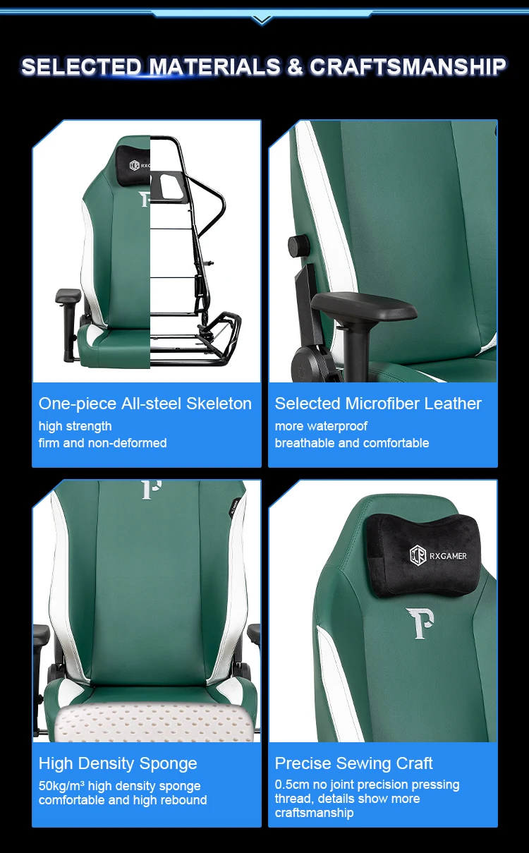 Computer Rocking Chair Modern Heavy Duty Computer Rocker Green Recliner Racing Esport Gamer ...