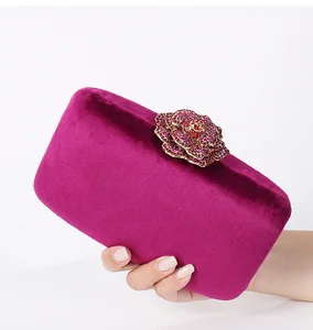Fashion Velvet Clutch Purse for Women Luxury Chain Shoulder Bags Wedding Party Evening Bags for Women