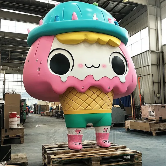 New Ice Cream Sculpture Ornaments, Suitable for Decoration at the Entrances of Dessert Shops and Ice Cream Stores.