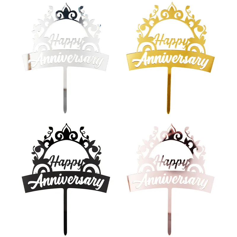 Custom Acrylic Happy Anniversary Cake Topper & Cupcake Ornament Odm