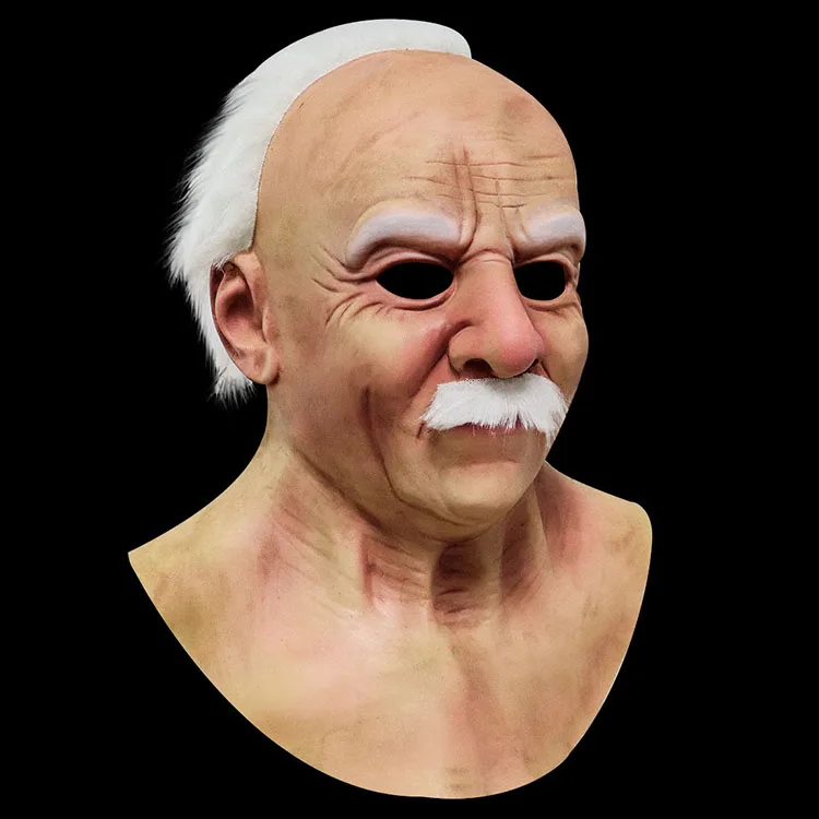 Male Disguise Cosplay Costume Halloween Party Realistic Old Man Mask Old Man Halloween Latex 2222