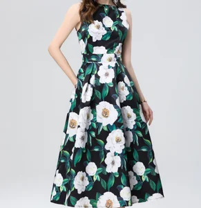 High End Printed Vest Dress for Socialites, Women's Summer Wear New Style, Waist Cinching and Slimming, Elegant Temperament