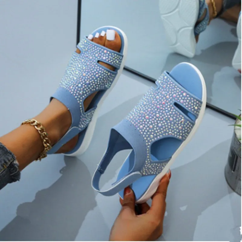 Women Sandals Sexy Shoes Crystal Casual