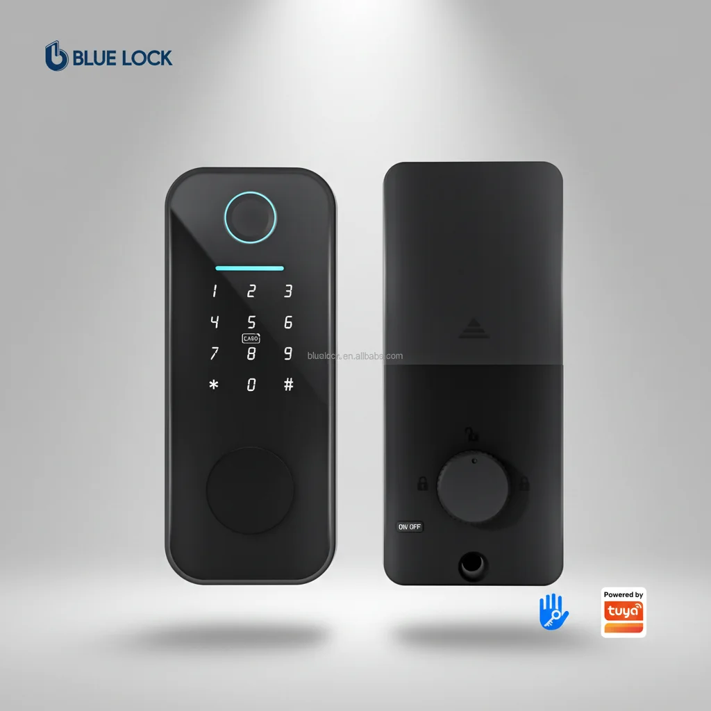 Bluelock TTlock Smart Lock Fingerprint Deadbolt Card Key Tuya/TTlock App Unlock Cloud Steel Door Wood & Aluminum Door