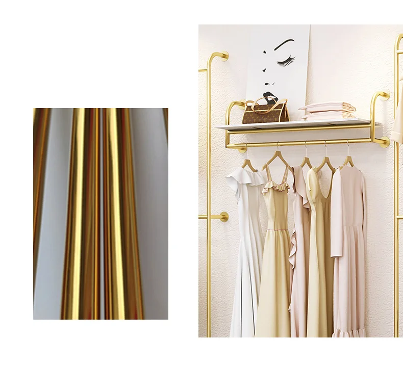 Gold Wall Clothing Racks - Durable & Stylish Solutions