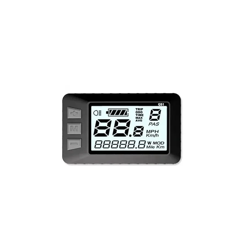 24V 36V 48V Adjustable Ebike Panel LCD Screen Display for Electric Bicycle Scooter G51 Ebike Light Accessory Set