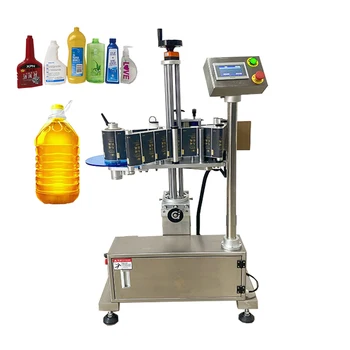 Automatic large bottle label applicator machine for square jars single side labeling machine