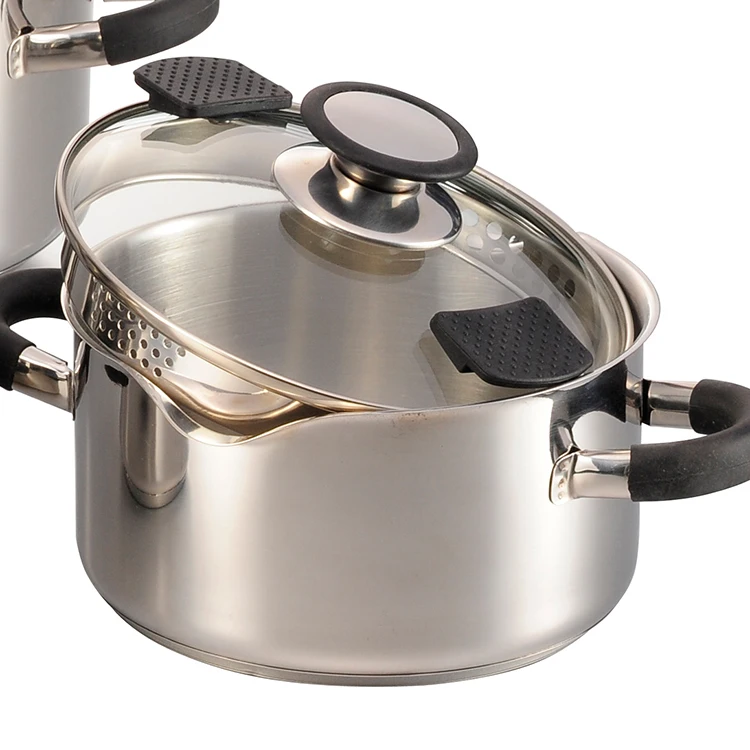 Quality 8Pcs Stainless Steel Mirror Polished Cookware Pot Kitchen Cookware Set factory