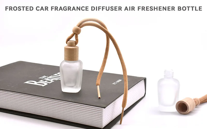 Gift Car Perfume Bottle Rounded Corner Square Glass Frosted 12ml