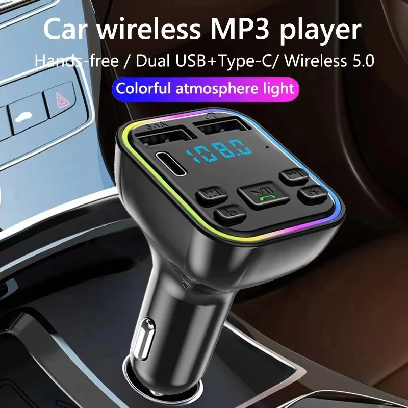 Type C Usb Wireless Radio Bluetooth Car Kit Handsfree Mp3 Player