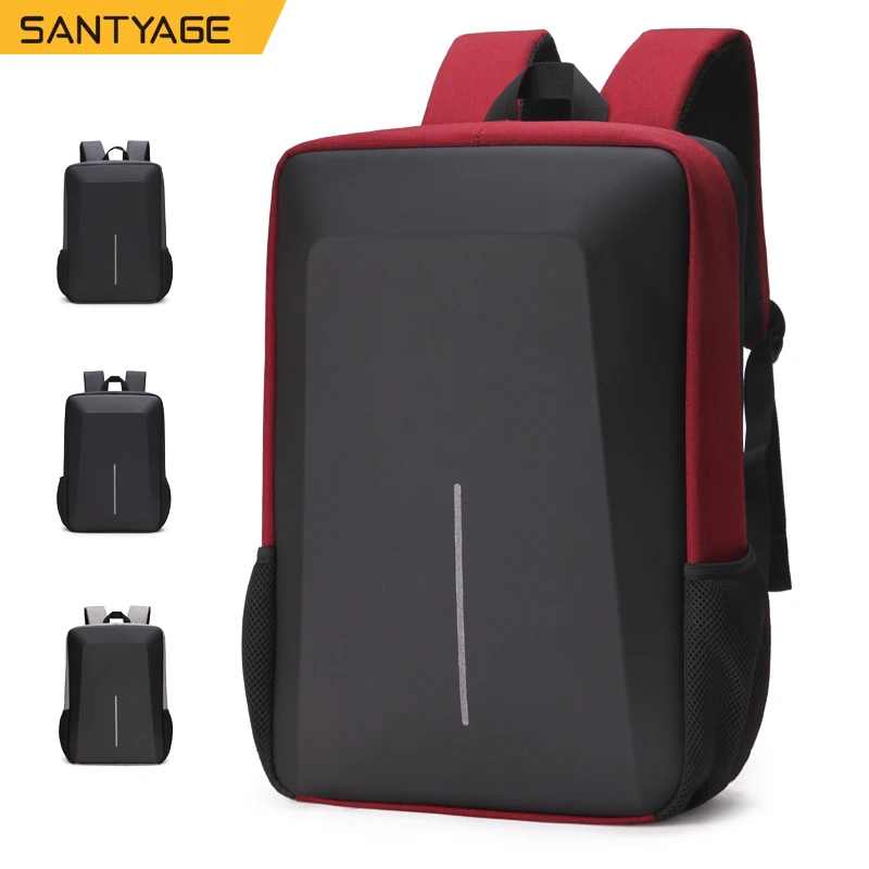 Anti-theft USB Waterproof Hard case Travel Smart Laptop Motorcycle Backpack  Man EVA Hardshell Backpack