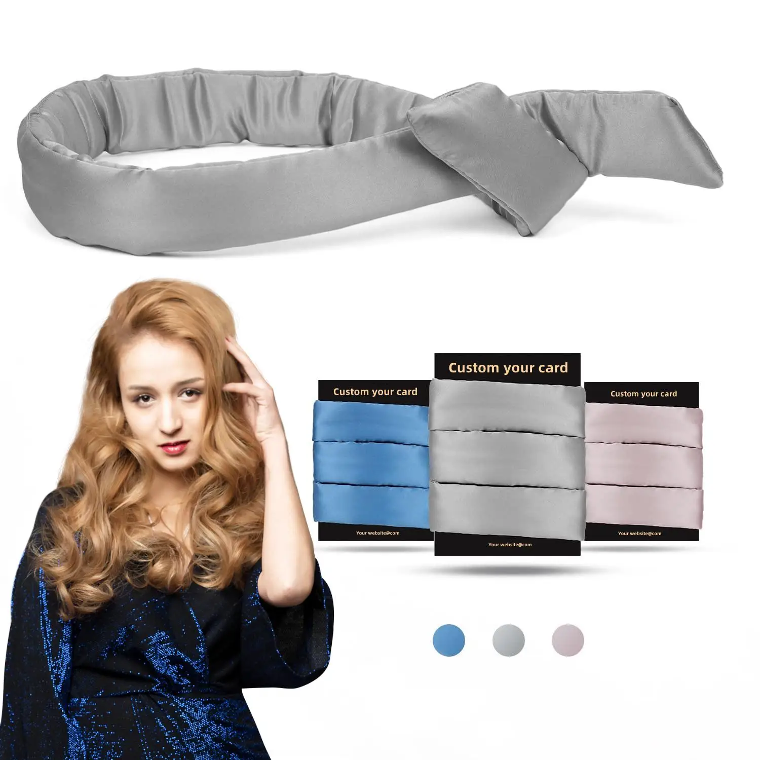 Zero Heat Hair Curling Rollers Bun Maker Lron Hair Cilp Ribbon Ring Set