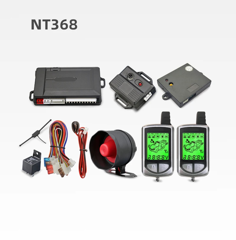 Car Alarms System 12V Two Way Security System Car Alarm With LCD Remote Ultrasonic Sensor Optional