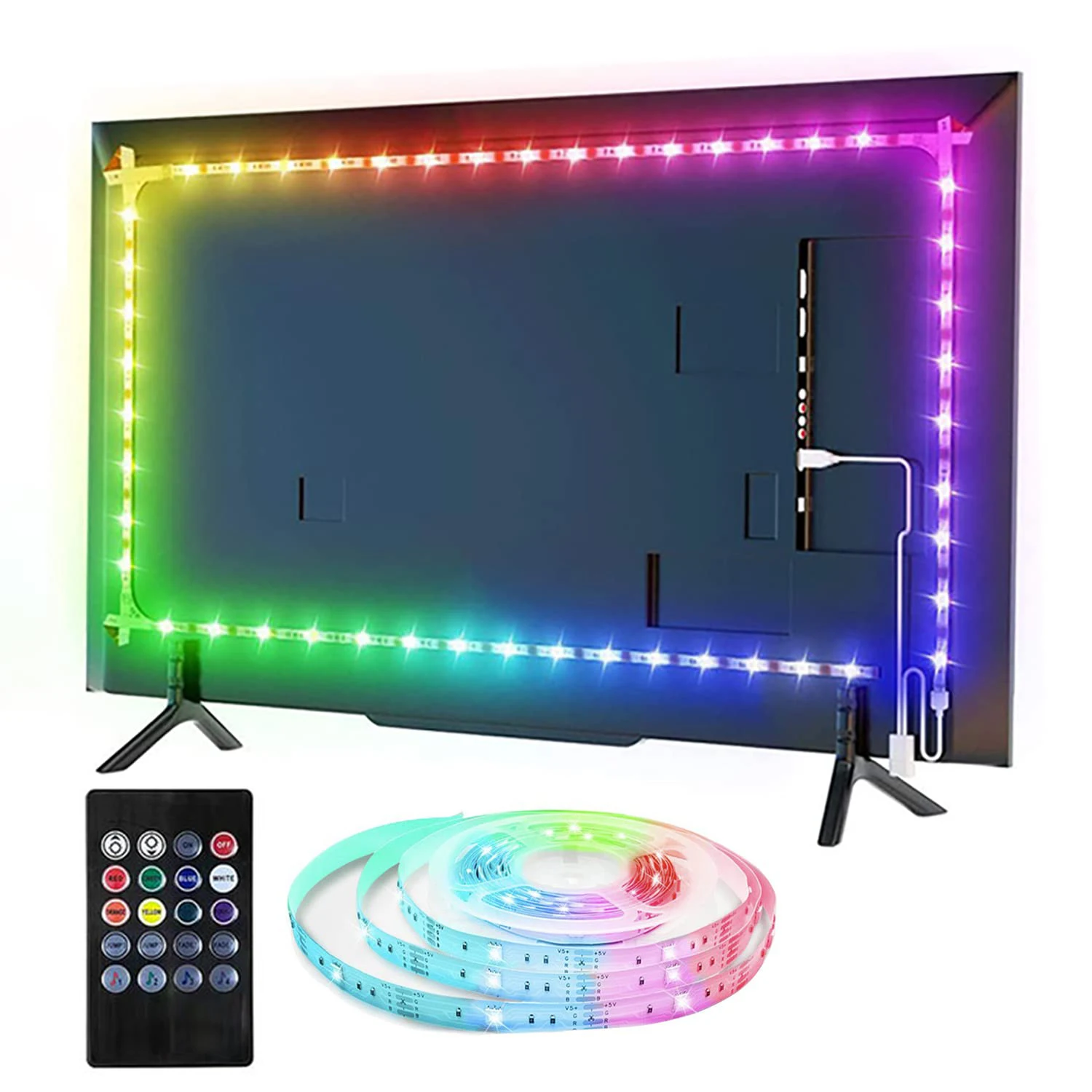 Music Control Led Strip Light 5 Meter/3M/2M Waterproof Rgbic LED Strip RGB IP65 Flexible Led Strip Light 5V TV Back Light Strip manufacture