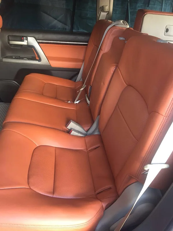 Luxury Grid Diamond Design Custom Fit Leather Car Seat Covers for Toyota Land Cruiser 200 Car Seat Protector Modify