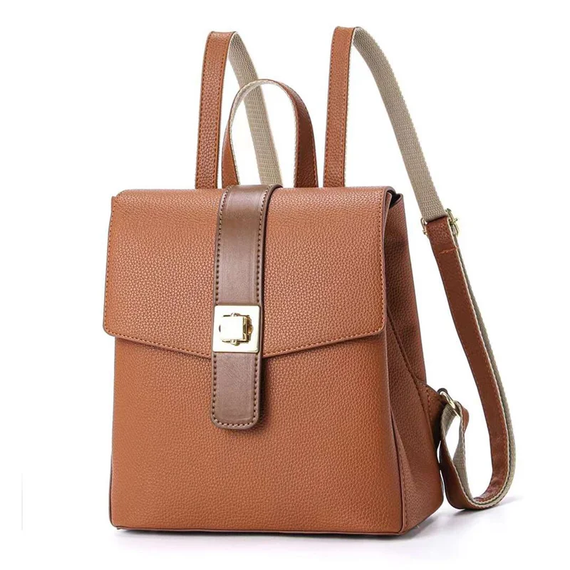 2026 Vintage Women's Casual Tote Handbag Two Handles New Solid Color Zipper Closure PU Material Waterproof Durable Removable