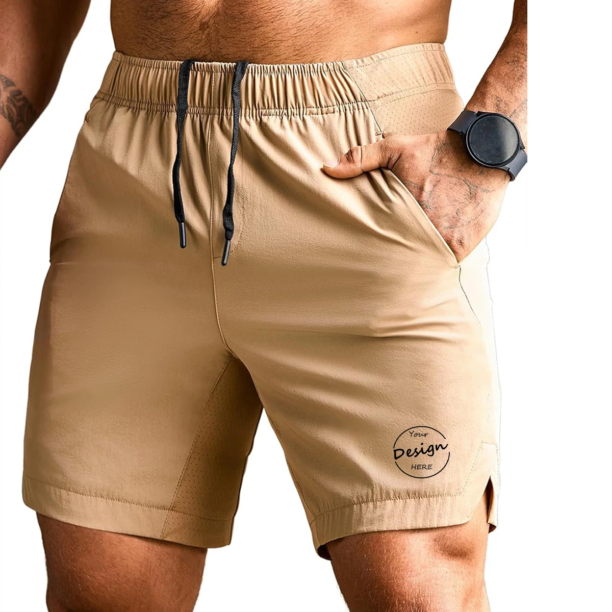 JL1104A Wholesale Solid 2 In1 Running Shorts Men Double-deck Quick Dry Gym Training Sport Short Pants