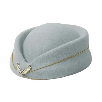 Cappello Hostess Stile Pillbox - Per Donne, Uniforme Hostess Aerea, In Feltro, Rosso O Nero