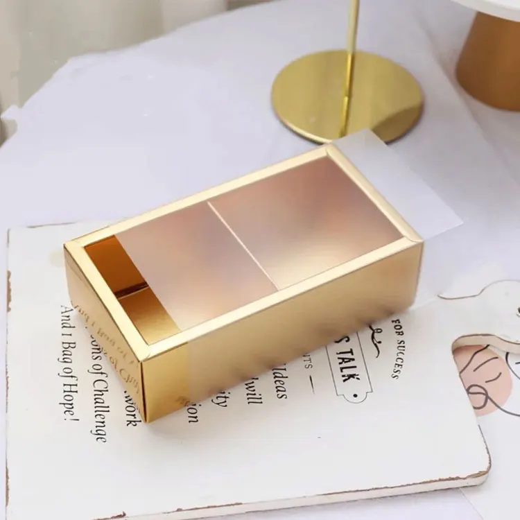 Two Compartments Frosty Matte PVC Kraft Paper Sleeve Drawer Box Frosted Gift Box Wedding Favor Display Packaging Box