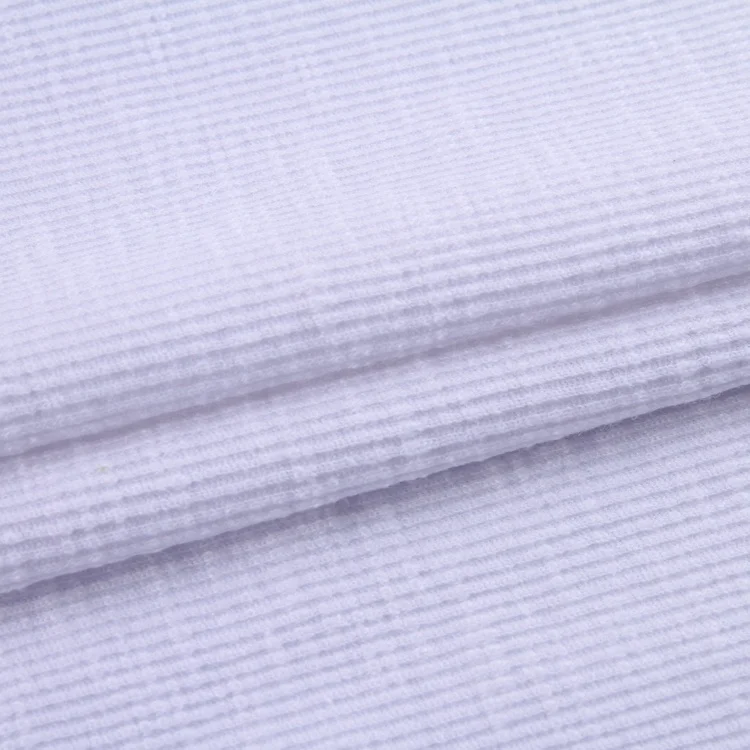 Китай, Новая Модная белая ребристая трикотажная тянущаяся ткань из японского полиэстера для платья