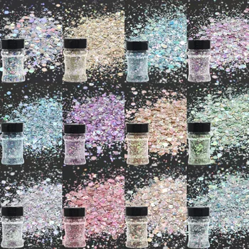 Wholesale Beauty Cosmetic glitter Mixes Polyester solvent resistant Glitter for Makeup Body Hair Nail Art Craft Resin