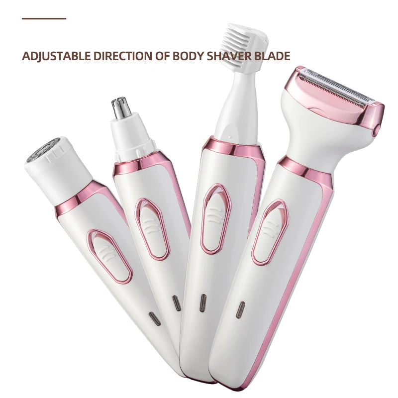 Electric Bikini Trimmer for Women Cordless Rechargeable 4 in 1 Women Razor Portable Hair Removal for Face Arm Public Trimmer
