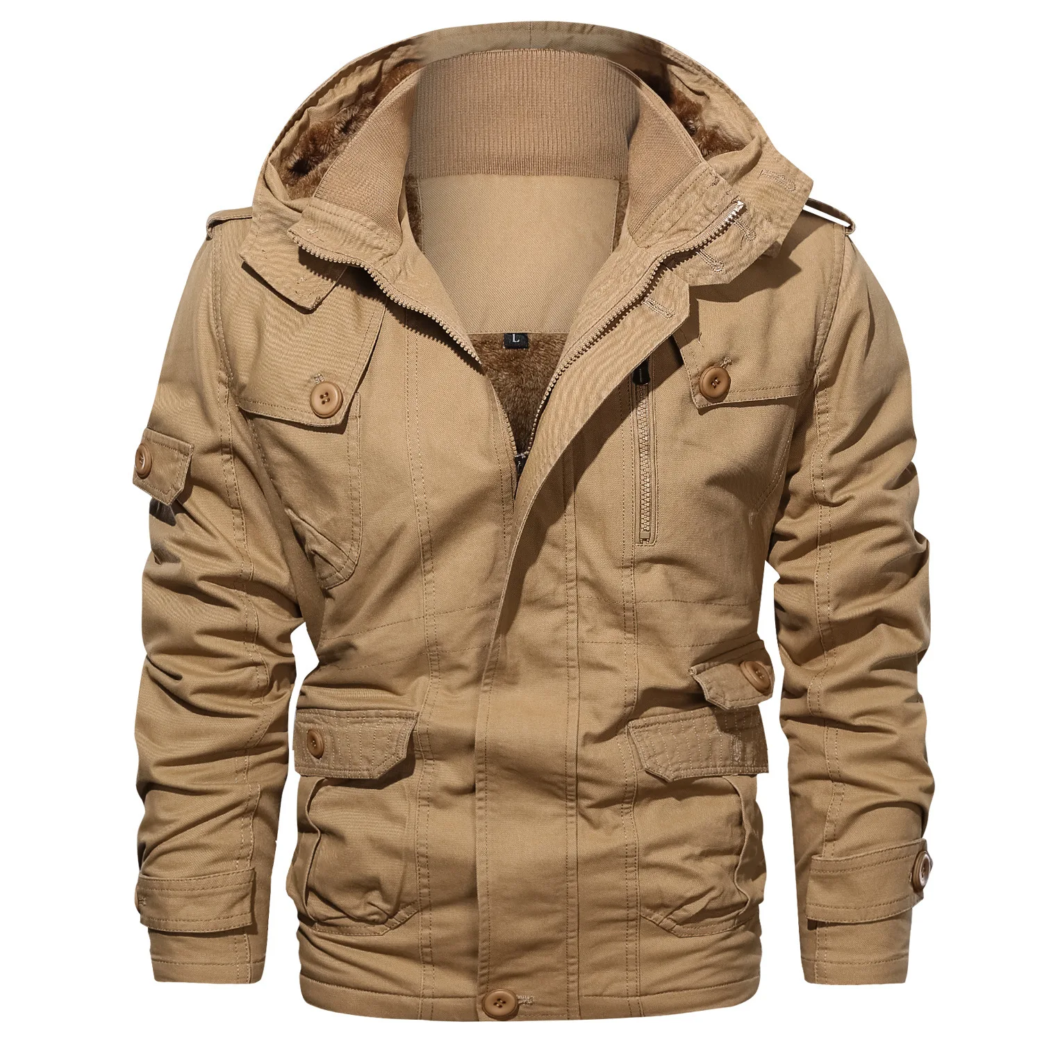 Men's Hooded Jacket Thicken Warm Fleece Winter Jacket For Men_voghion.com