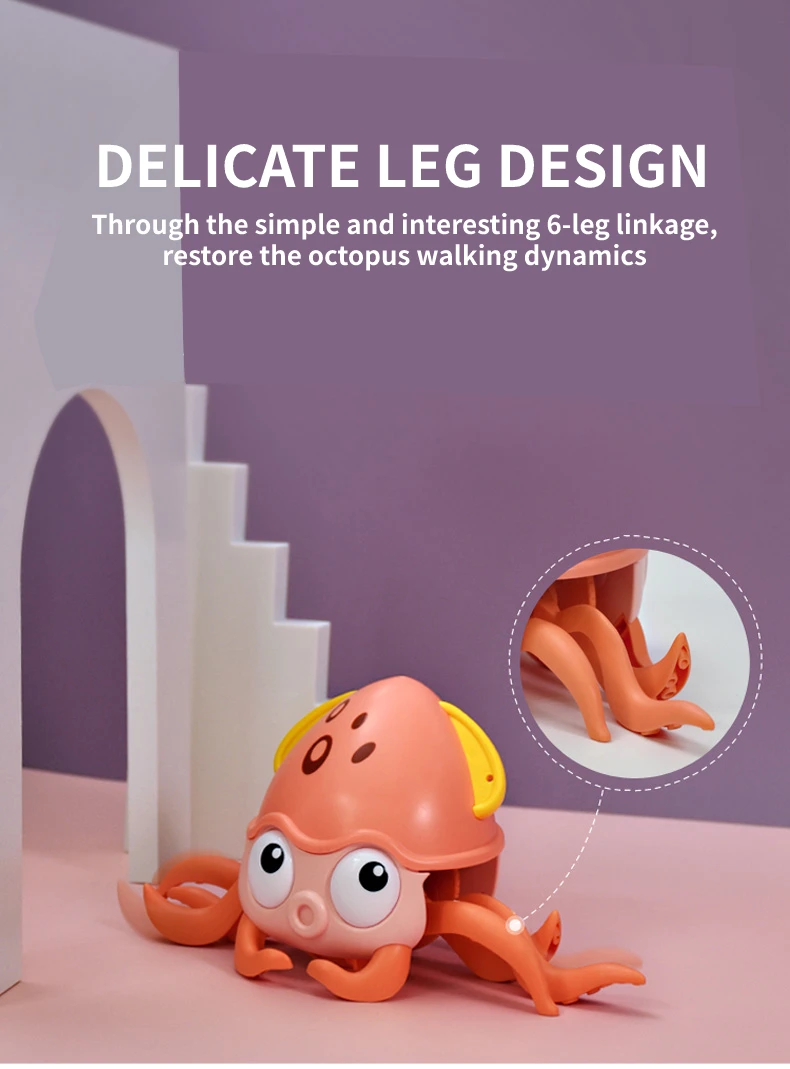 Kids Popular Walking Octopus Pull Toy Swimming Pool Bath Toys Beach Crawling Octopus with Leash Toy for Children