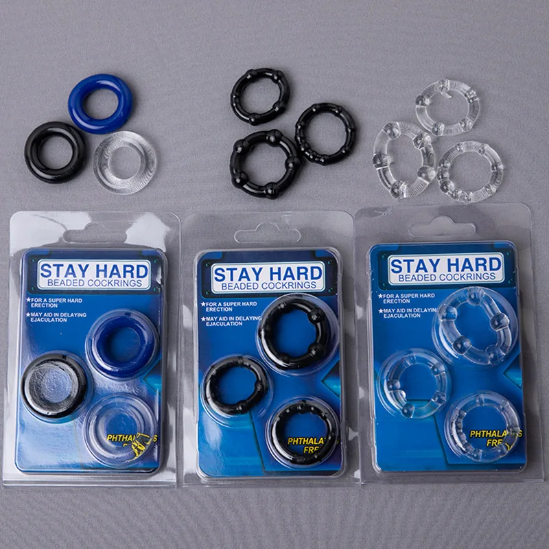 YPM 3 Colors Silicone Cock Rings Reusable Penis Rings for Men Erection Enhancing and Sex Longer Lasting Stronger