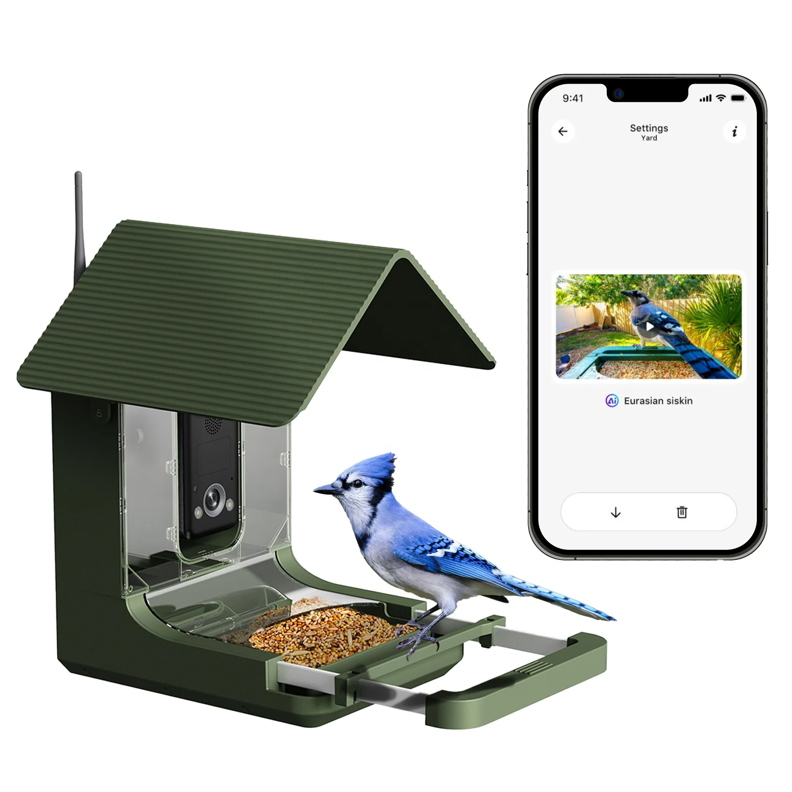 4K Smart AI Recognize Wifi Bird Camera Outdoor Ip66 Waterproof Bird Feeder with Camera for Bird Watching